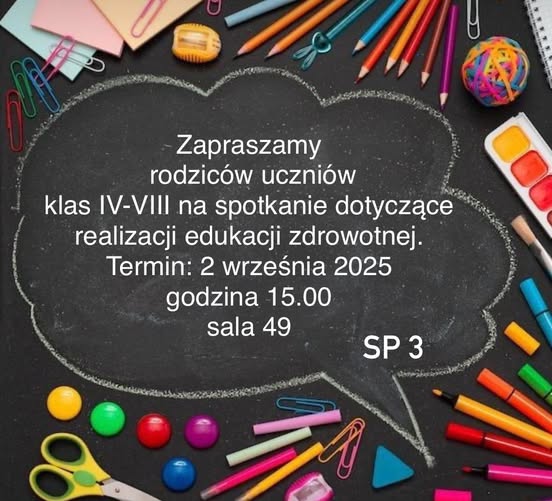 Spotkanie informacyjne dla rodziców dotyczące edukacji zdrowotnej