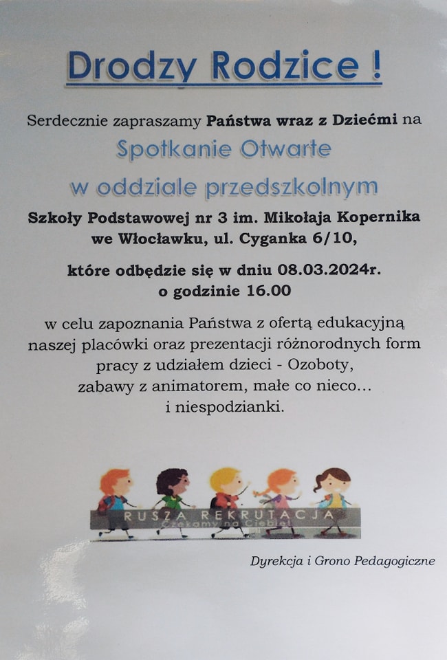 Dzień Otwarty w Oddziale Przedszkolnym!